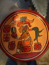 Vintage Cozumel Mayan Aztec Native Tribal Clay Decorative Plate/Wall Art picture
