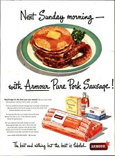 NOSTALGIC Print Ad Advertisement 1950 Armour Meat Mext Sunday Morning Sausage E5 picture