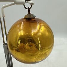 Vintage Round Gold Original Mercury Glass Kugel Christmas Ornament Germany picture