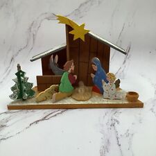 Vintage Wooden Nativity 1 Piece Set Handpainted Made In W. Germany 6.25” L picture