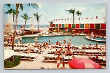 Postcard Seville Hotel Pool Miami Beach Florida FL, Vintage Chrome E14 picture