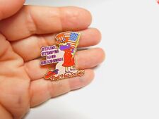 Collectable Enamel Patriotic Star Stripes Silliness Red Hat Society Pin Vintage picture