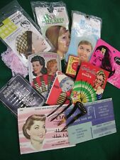 #AZ 14 VINTAGE ADVERTISING BEAUTY WOMENS HAIR ITEMS ~ BOBBY PIN / HAIR NETS ++ picture