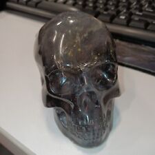 Black With Red Glitter Light Up Resin Skull  picture