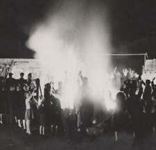 Vintage 1945 WWII NT Photo VE Day London At Night Lambeth Has Fires Again picture