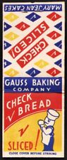 Vintage full matchbook HARTS BREAD with loaf pictured Memphis Tennessee unused picture