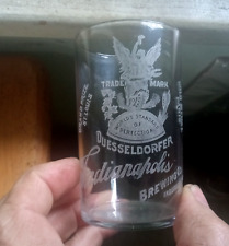 EARLY 1900 PRE PRO INDIANAPOLIS BREWING CO DUESSELDORFER ETCHED BEER GLASS NICE picture