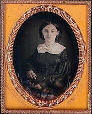 Pretty Young Lady Braided Hair From Alton, Illinois 1/9 Plate Daguerreotype T515 picture