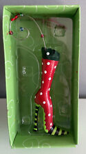 NEW IN BOX Department Dept 56 LOLLYSTICKS  Kym Bowles Christmas Boot Ornament picture