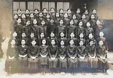 Young Women Japanese Girls a Class Photo from Japan Original Vintage Photo picture