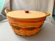1999 Longaberger Holiday Hostess Pinecone Round Basket Lid 2 Piece Protector Set picture