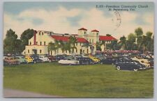 Linen~St Petersburg Florida~Pasadena Community Church~Vintage Postcard picture