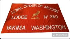 RARE Loyal Order of Moose Lodge N° 389 Yakima Washington Wall Flag Banner 97x55 picture