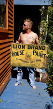 Vintage Lion House Paint Metal Sign Great Lion paint can graphic St. Paul Mn picture