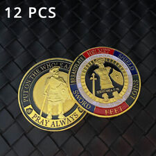 12 PCS Challenge Coins Army Put The Whole Armor of God Commemorative Gift GOLD picture