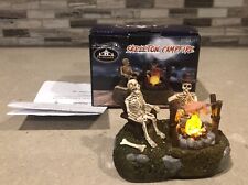FG Square Figurine Spooky Halloween Skeleton Campfire-Flickers w/ box picture