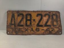 1942 Texas License VINTAGE CLASSIC  A28-228  picture