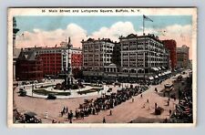 Buffalo NY-New York, Main Street and Lafayette Square Vintage c1924 Postcard picture