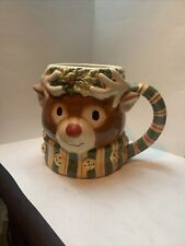 Susan Winget Certified International Christmas Bells Holly Reindeer Mug picture