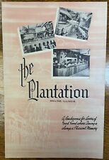 The Plantation Moline, Illinois Restaurant Menu, Quad Cities Ephemera 17” x 11” picture