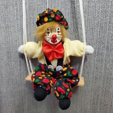 Vtg Porcelain Clown Marionette Swing Puppet Painted Made in Black Forest Germany picture