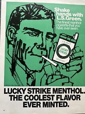 1967 LUCKY STRIKE Cigarettes Vintage Print Ad Green Menthol Cool Life 1967 picture