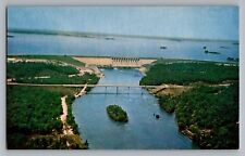Anderson South Carolina SC Hartwell Dam Reservoir Savannah River Postcard 1950s picture