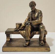 Vintage 1940s Bronze/Brass Figure of Seated Abraham Lincoln,7