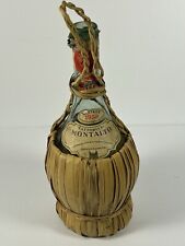 Vintage 1959 Chianti Wine Bottle Fattoria Di Montalto w Rattan Wrap Italy picture