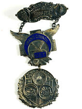 1918 Grand Council Kansas City KS MO Mason masonic Pin Badge Button Pinback Meda picture