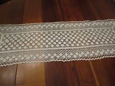 Vintage white  hand crochet lace table runner 40 x 13