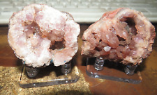2 Pink AMETHYST crystals geode * Choique Mine * Neuquen * Argentina STANDS INCL. picture