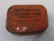 Marquette Mpls MN USA Renewal Flints Miniature Orange Tin Slide Top Box FREE S/H picture