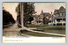 Chatham Canada, Corner Of King And Lecroix Streets, Residences, Vintage Postcard picture
