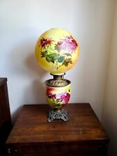 Antique Very Large Parlor Hand Painted Gone with the Wind Oil Lamp Non-Converted picture