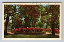 Hammond IN-Indiana, Flower Beds in Harrison Park, Vintage Postcard picture
