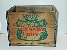 Nice Vintage 1961 Canada Dry Soda Pop Bottles Wooden Crate Advertising 16x11x9 picture