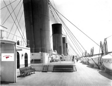 RMS Titanic boat deck, funnels, lifeboats, stunning reprint photograph picture