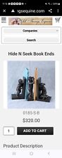 Vintage Hide And Go Seek Bookends Gold Toned Resin picture