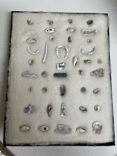 Ancient Native American Shell Beads Collection In Frame. Rare picture