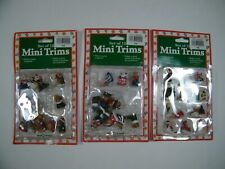 (36) MINI TRIMS MINIATURE CHRISTMAS ORNAMENTS DOGS CATS PEOPLE HOUSES picture