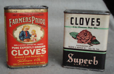 2 different Cloves spice tins Farmers Pride and Superb picture
