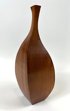 Vintage Modernist Handmade Wooden Bud Vase picture