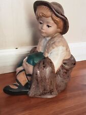 Vintage NADAL Ceramic Porcelain Sitting Girl figure 9