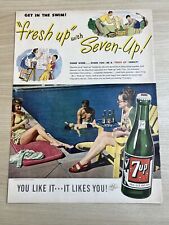 7UP Soda Pop Fresh Up with Seven Up Pool 1947 Vintage Print Ad Life Magazine picture