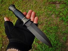 LOM HANDMADE CARBON STEEL BULL HORN BEAUTIFUL HUNTING DAGGER KNIFE WITH SHEATH picture