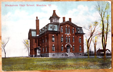 Mendota Illinois Blackstone High School Street View Rare Antique Postcard picture