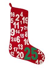 Countdown to Christmas Date Days Holiday Stocking Needle Point 19” picture
