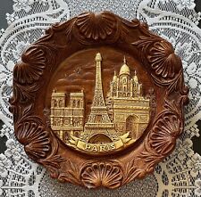 Paris France Depose Vintage Wall Plate Plaque Souvenir Eiffel Tower 3D 9.25” picture