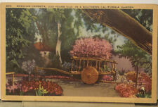 Postcard Mexican Carreta 200 Years Old In A Southern California Garden Linen picture